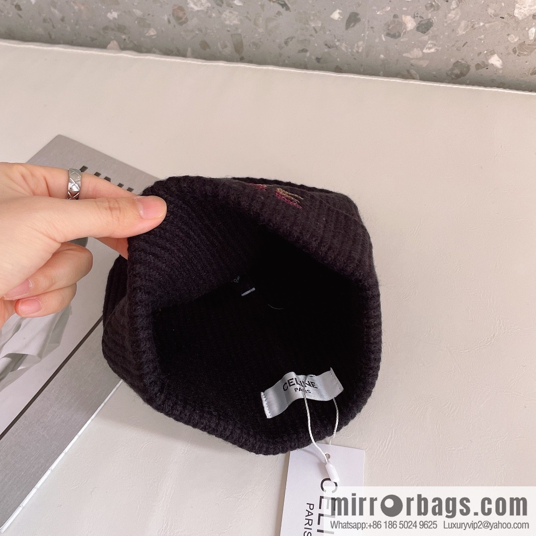 CHANEL CHANEL sequined alphabet knitted wool hat
