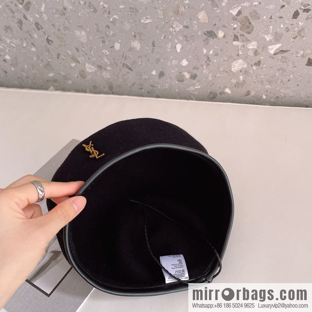YSL Saint Laurent 2022 new wool simple beret