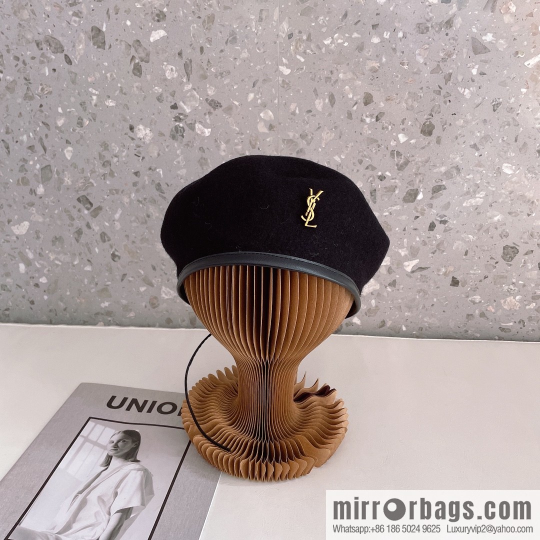 YSL Saint Laurent 2022 new wool simple beret