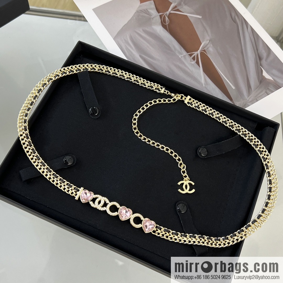 New ☑️ CHANEL CHANEL double c peach heart coco belt belt chain
