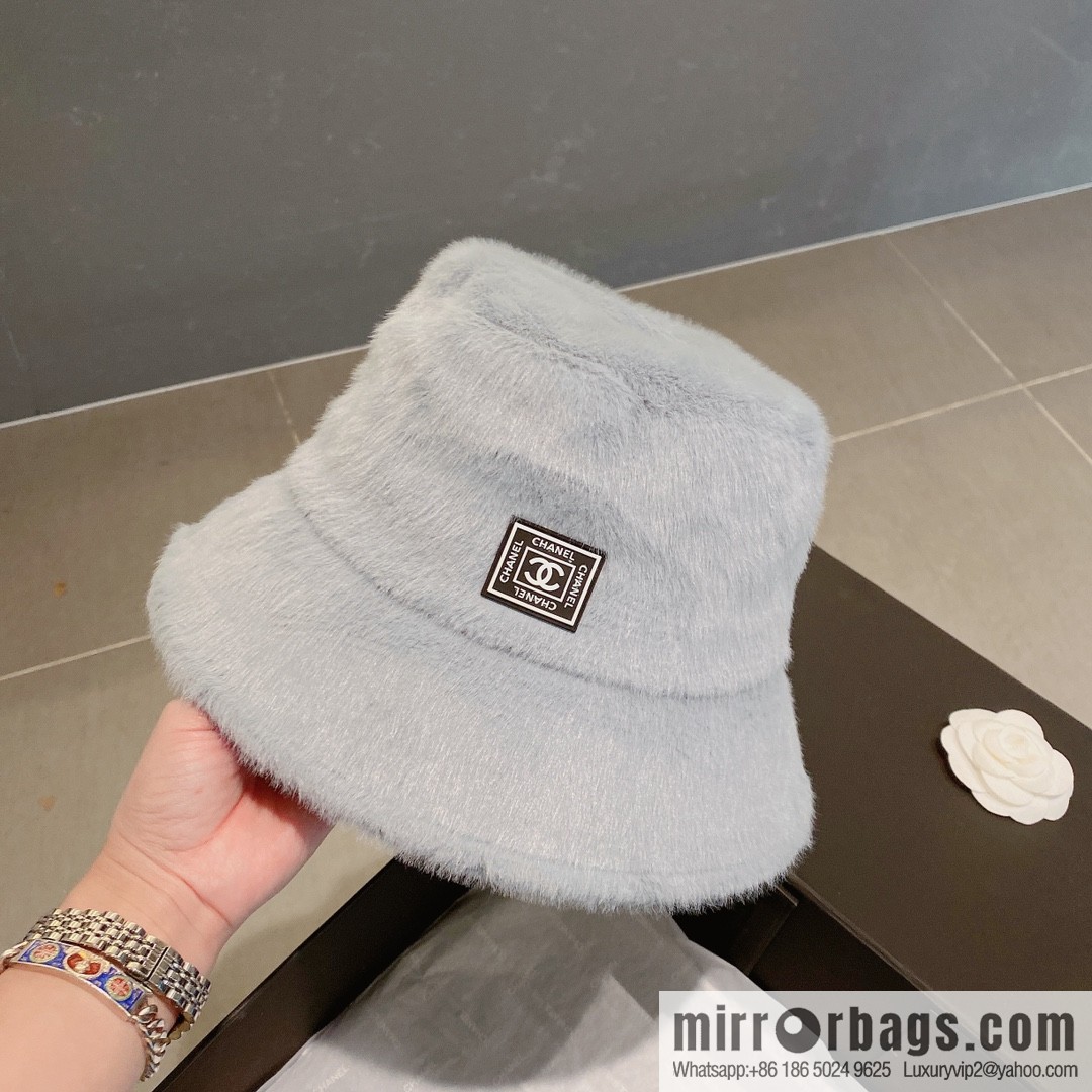 Chanel 2022 autumn and winter new rabbit fur bucket hat
