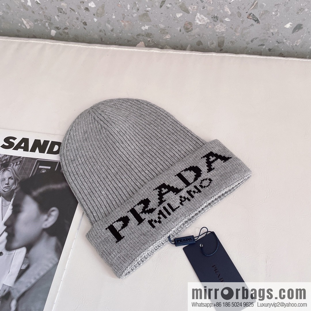 Prada official website latest wool-blend knitted hat