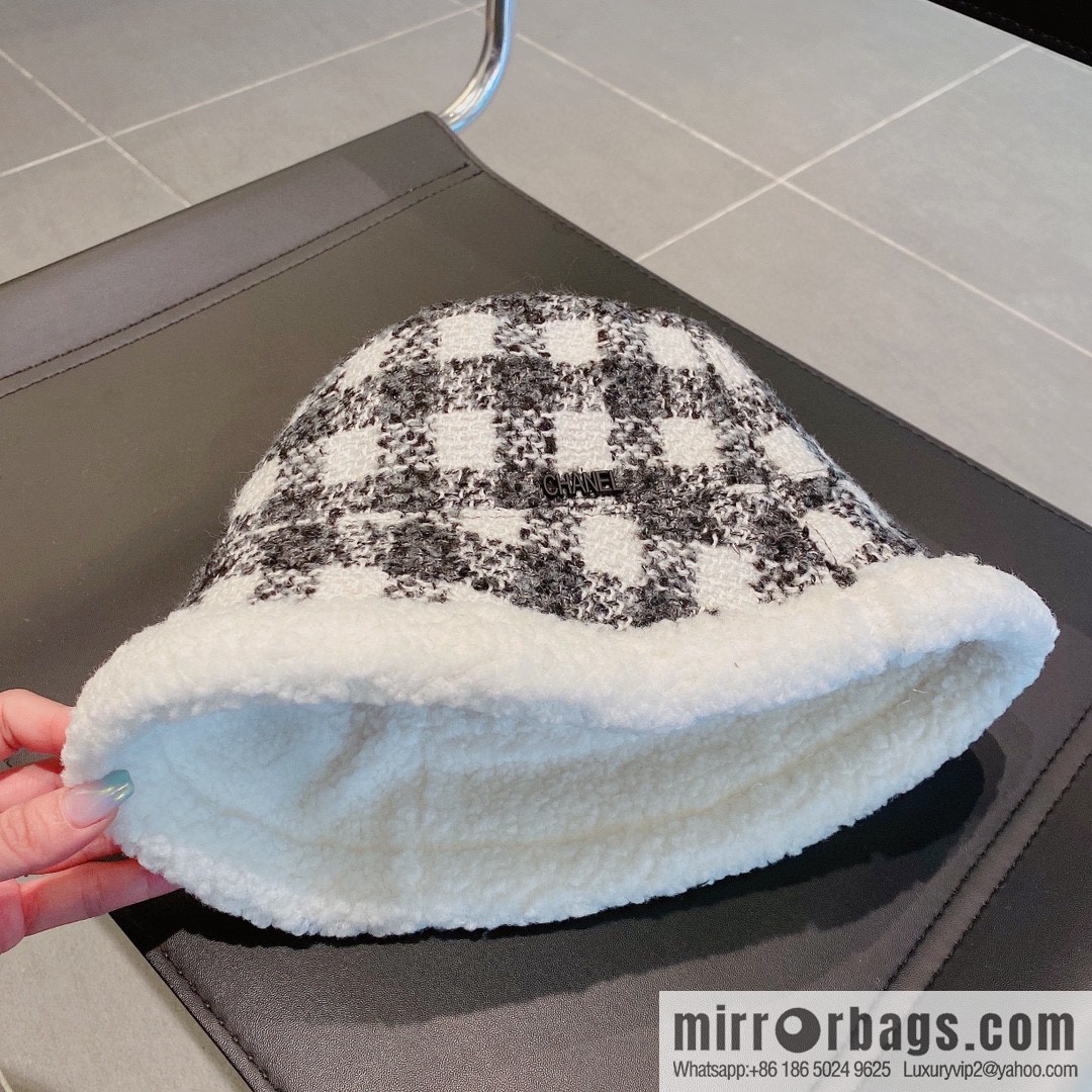 Chanel 2022 autumn and winter new lamb wool bucket hat