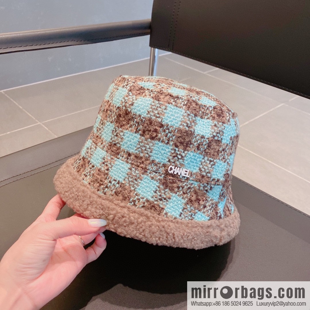 Chanel 2022 autumn and winter new lamb wool bucket hat
