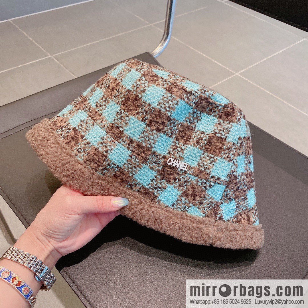 Chanel 2022 autumn and winter new lamb wool bucket hat