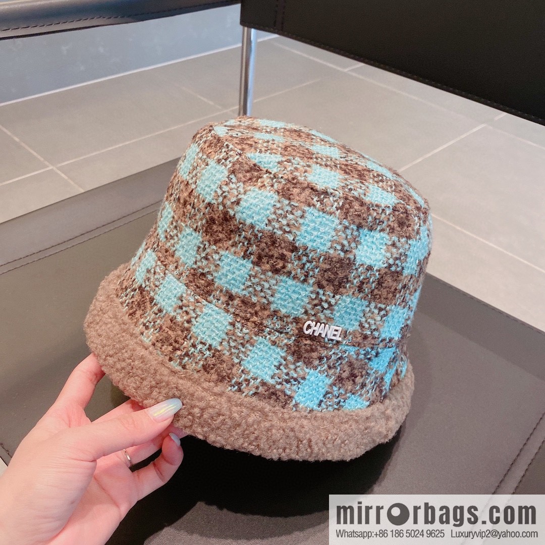 Chanel 2022 autumn and winter new lamb wool bucket hat