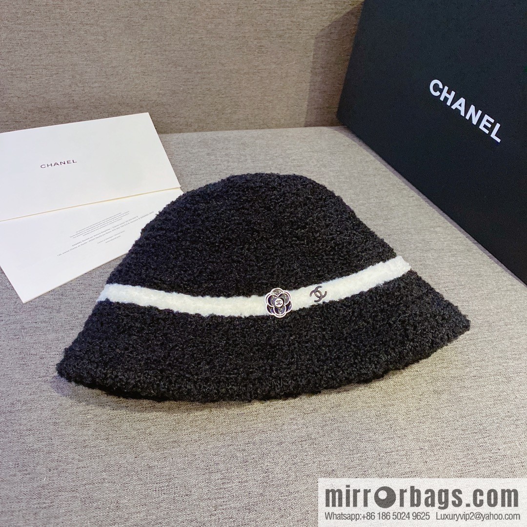 Chanel 2022 autumn and winter new lamb wool bucket hat