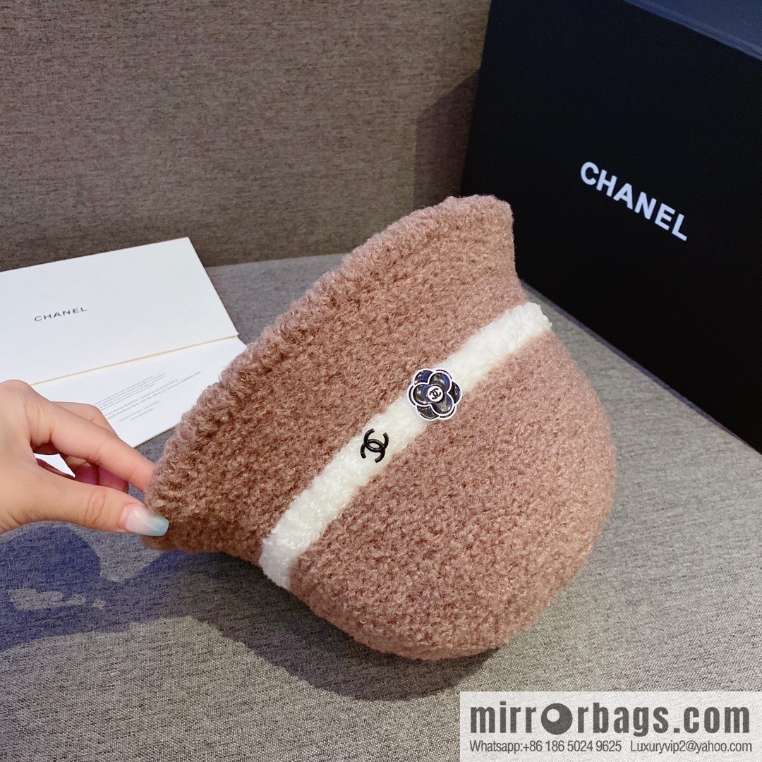 Chanel 2022 autumn and winter new lamb wool bucket hat