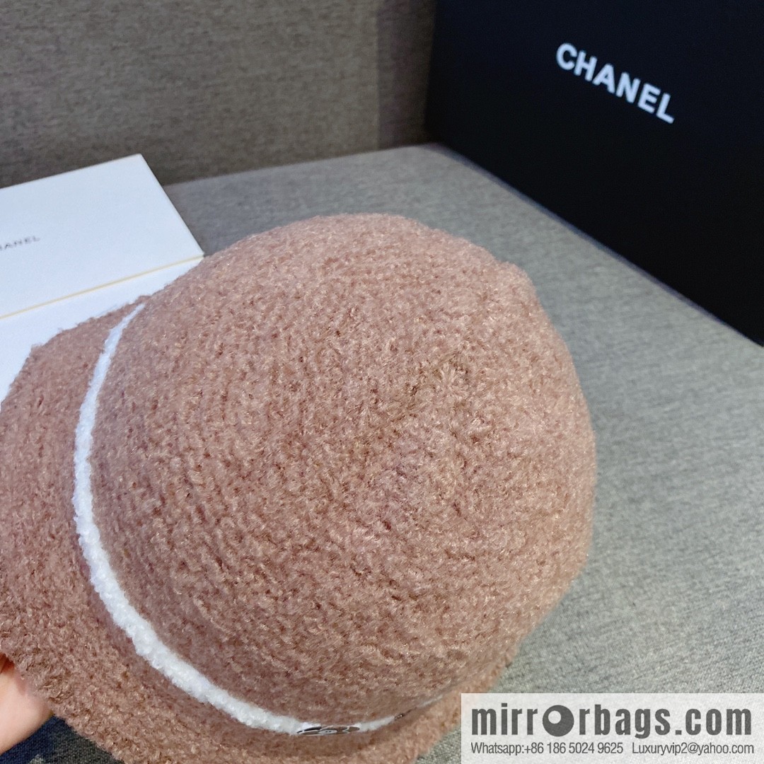 Chanel 2022 autumn and winter new lamb wool bucket hat