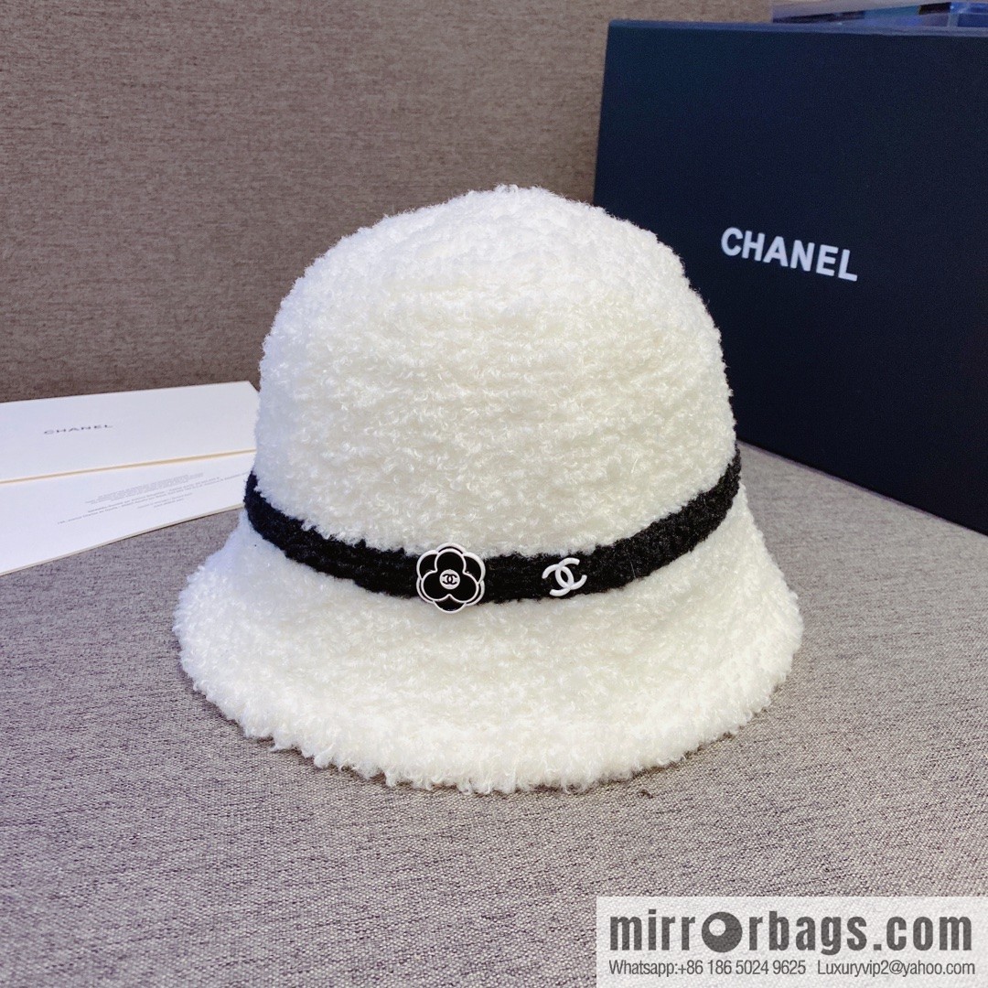 Chanel 2022 autumn and winter new lamb wool bucket hat