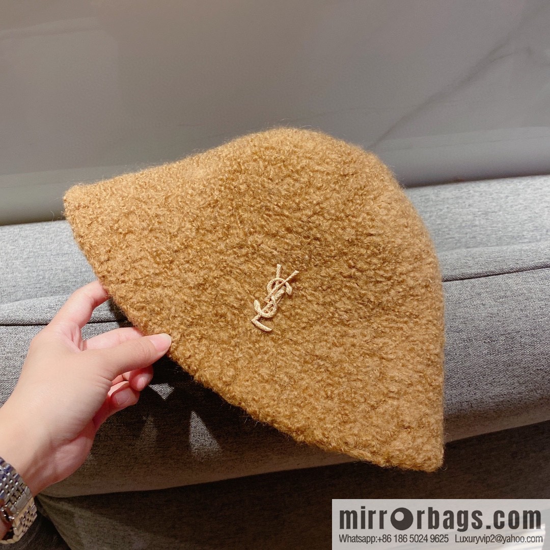 YSL Saint Laurent lamb wool bucket hat bucket hat