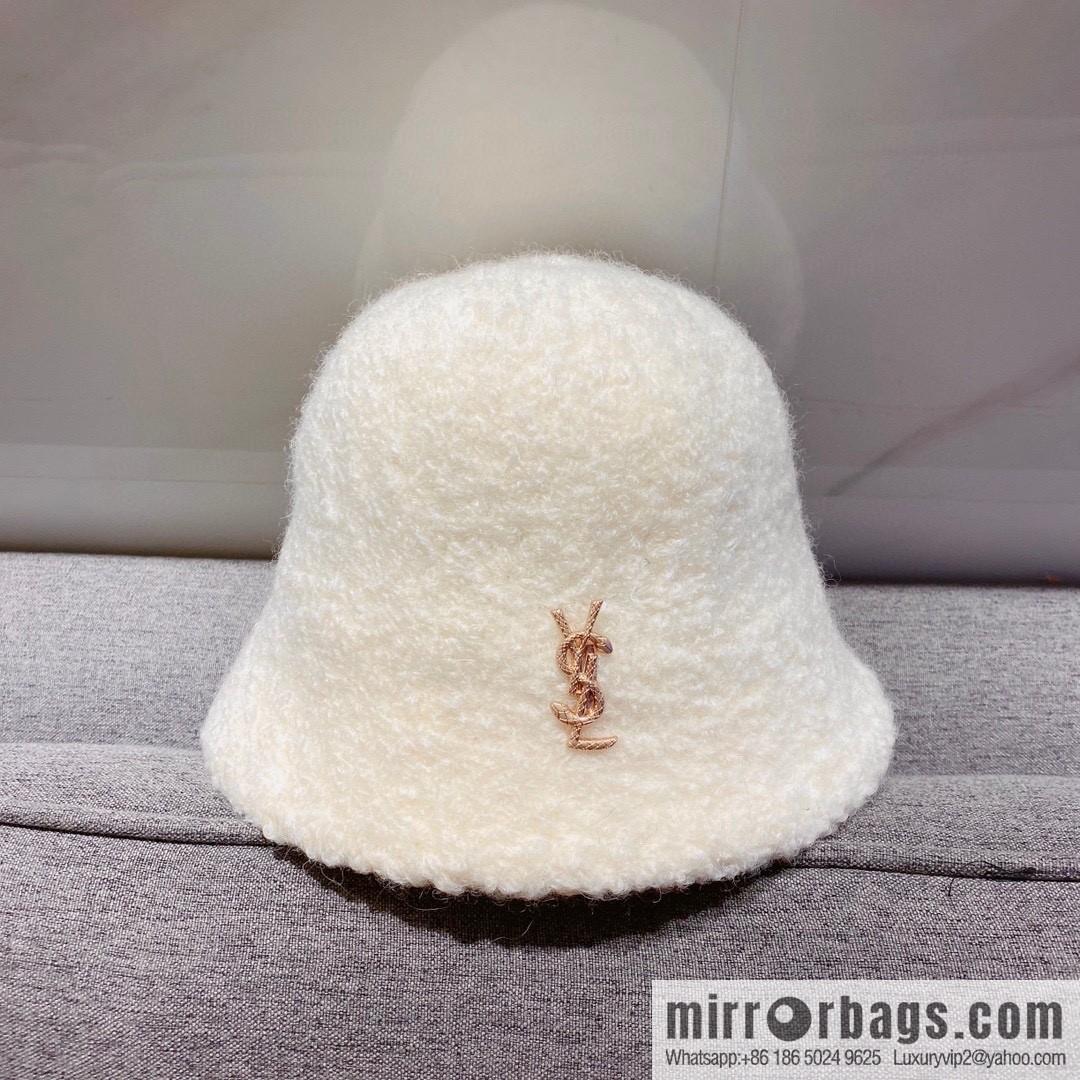 YSL Saint Laurent lamb wool bucket hat bucket hat