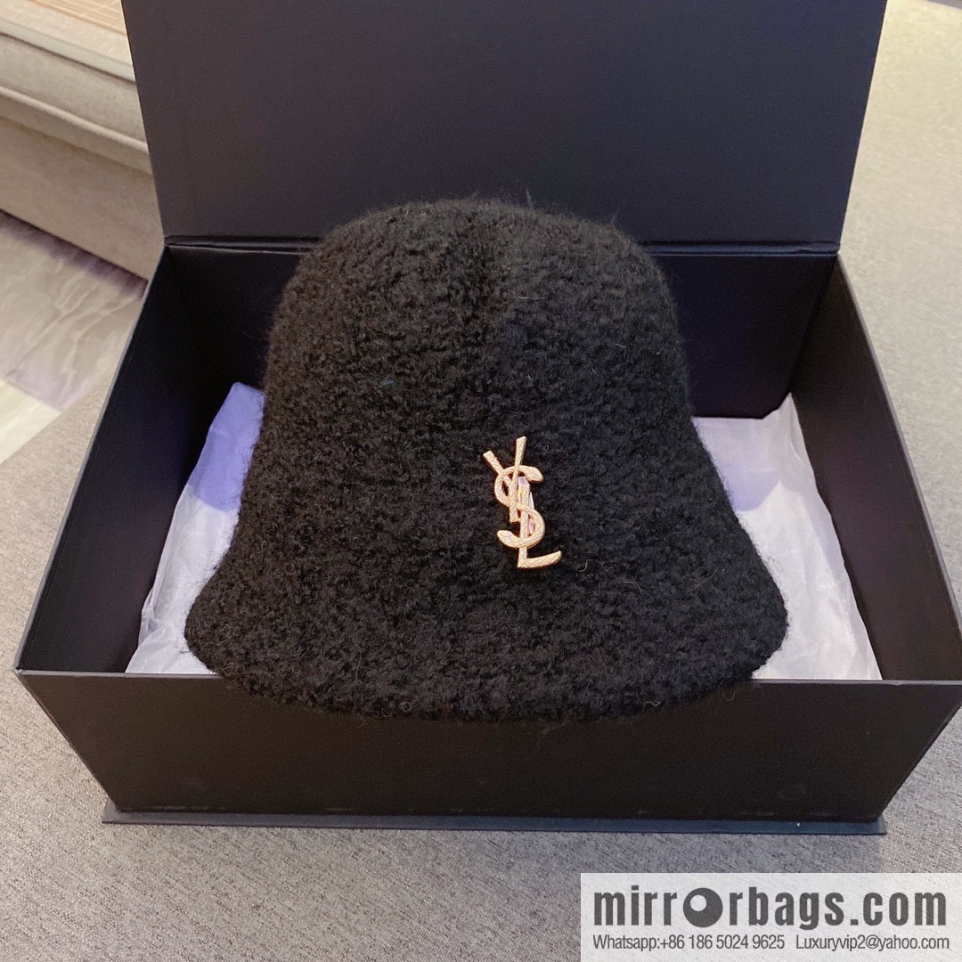 YSL Saint Laurent lamb wool bucket hat bucket hat