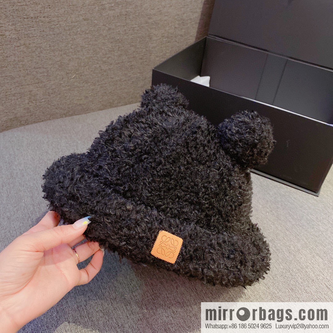 LOEWE 2022 autumn and winter new lamb wool bucket hat