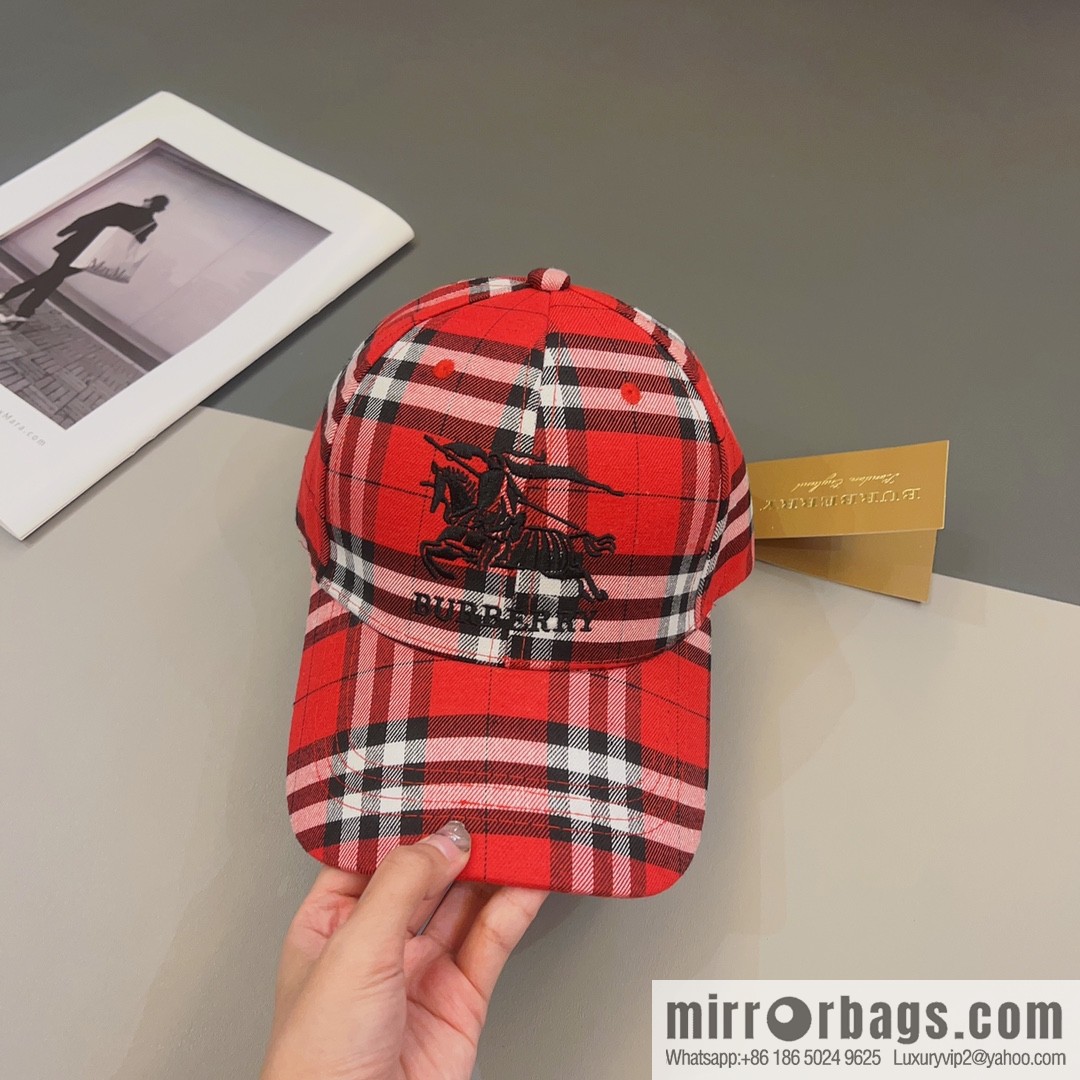 Burberry unisex checked baseball cap