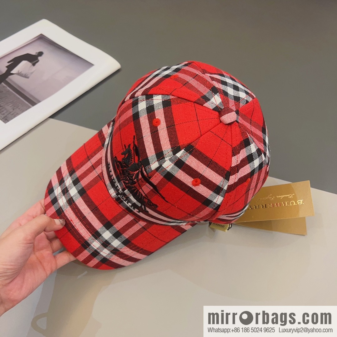Burberry unisex checked baseball cap