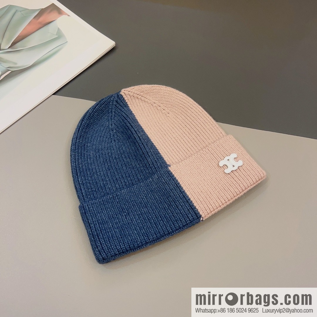 CELINE Arc de Triomphe logo knitted wool hat