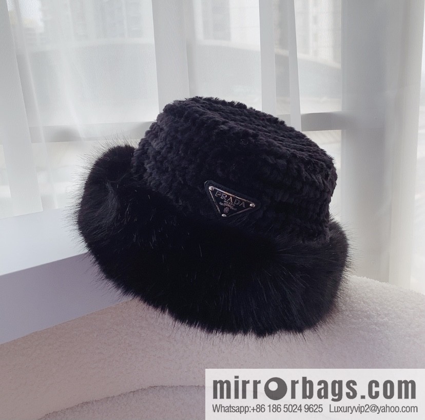 PRADA autumn and winter warm bucket hat