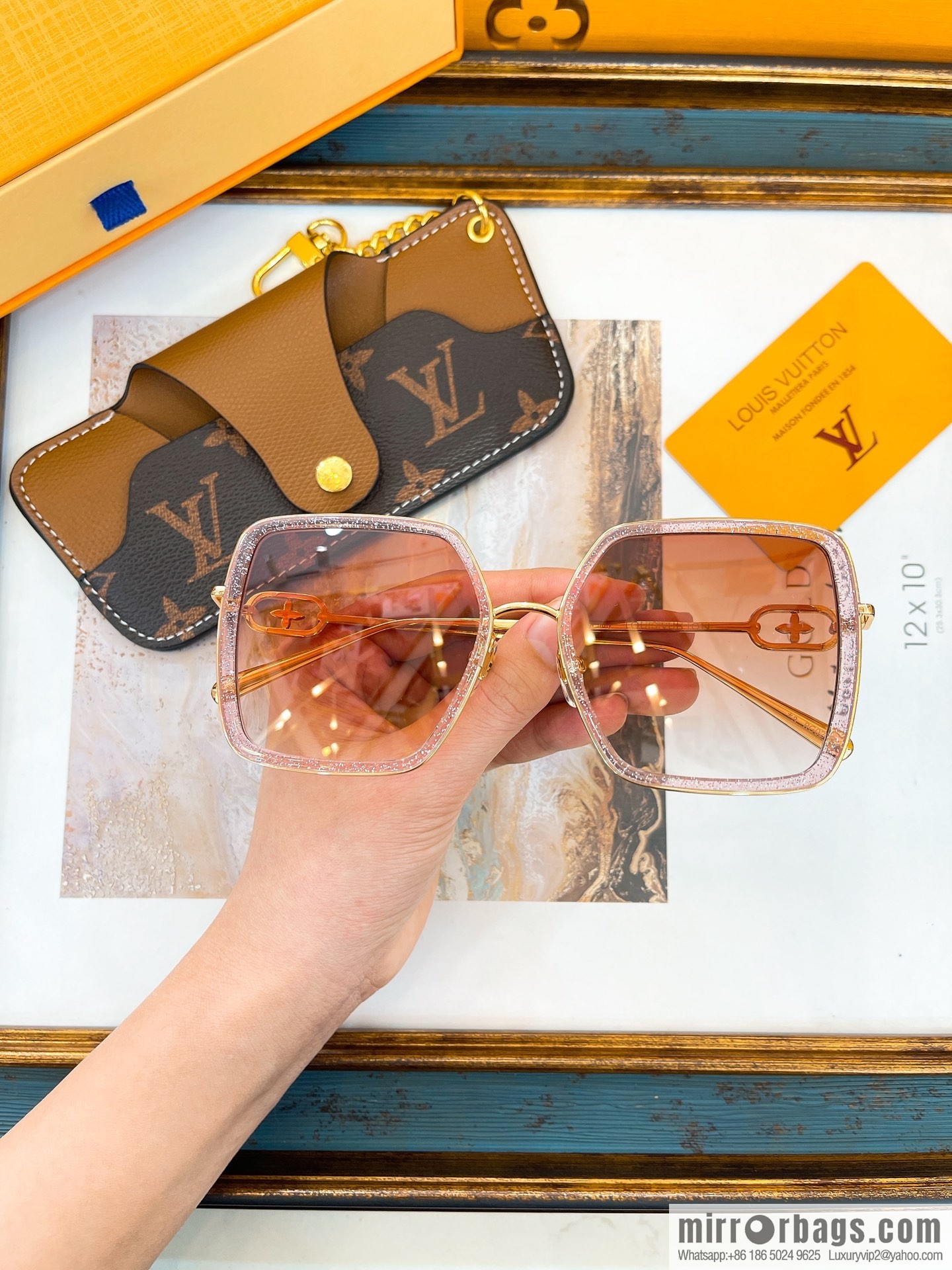LV Louis Vuitton Square Unisex Sunglasses