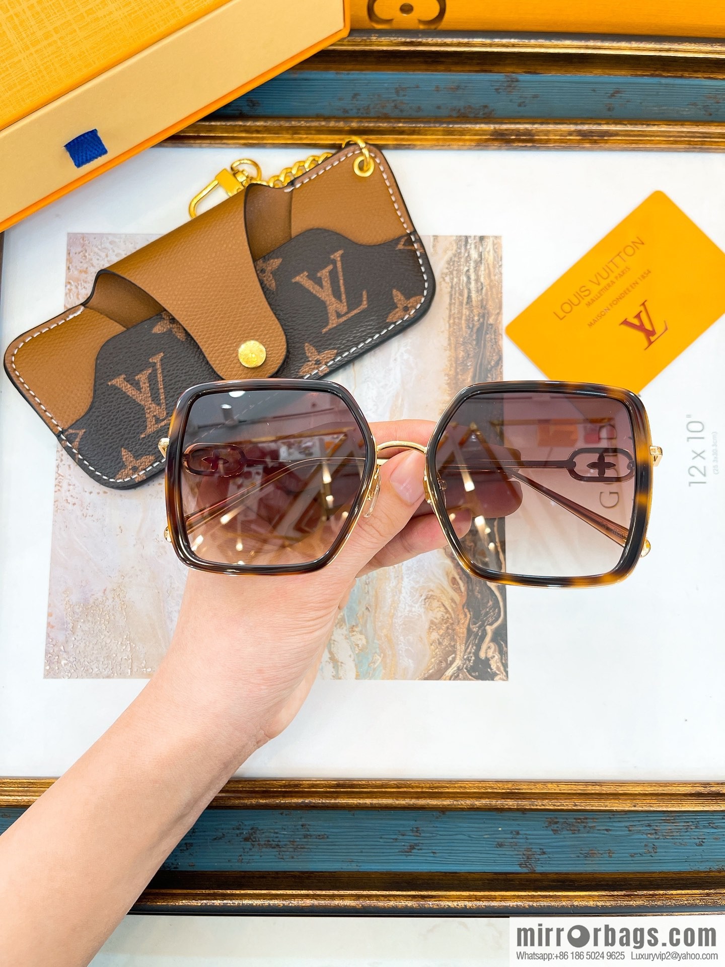 LV Louis Vuitton Square Unisex Sunglasses