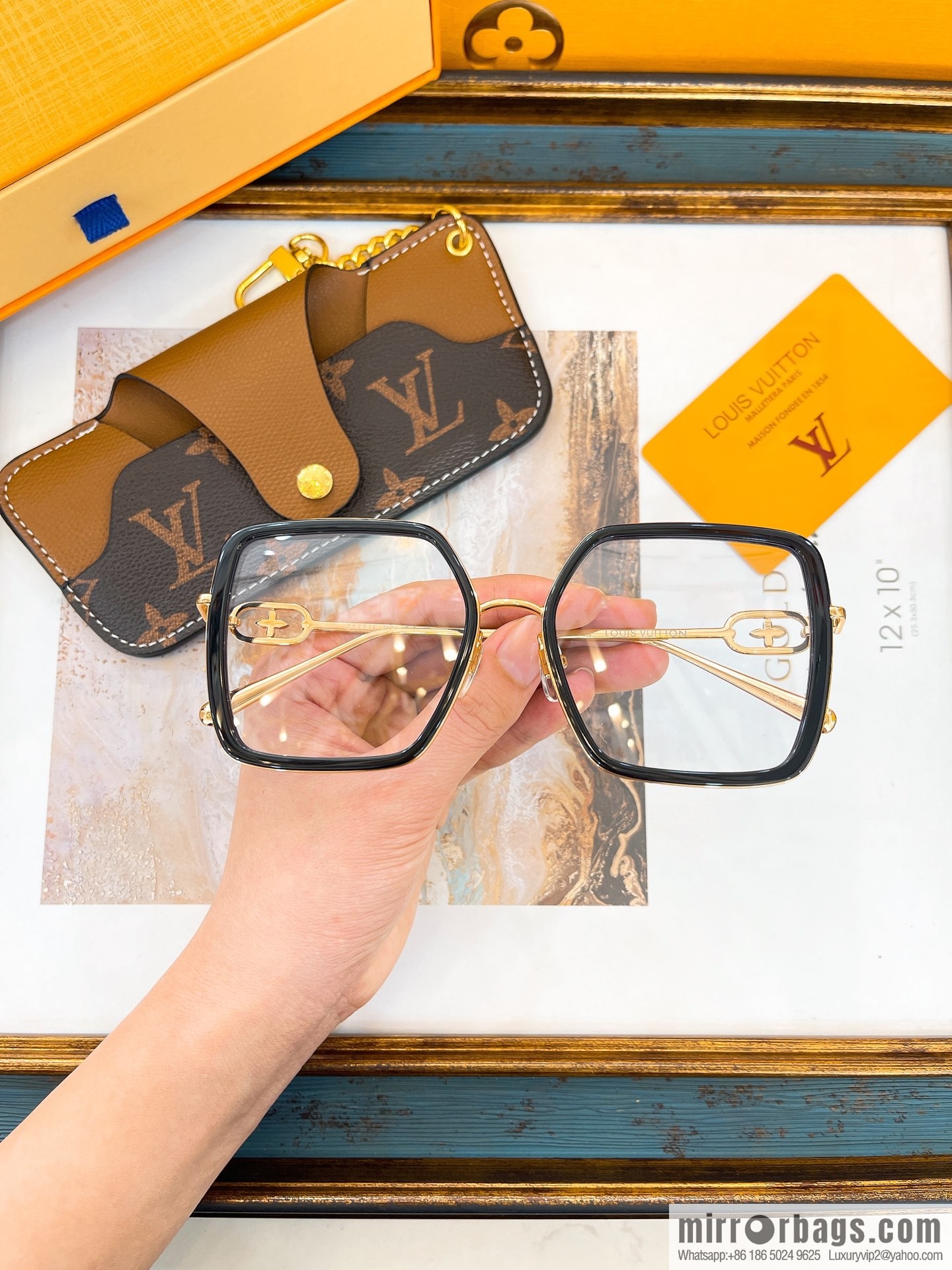 LV Louis Vuitton Square Unisex Sunglasses