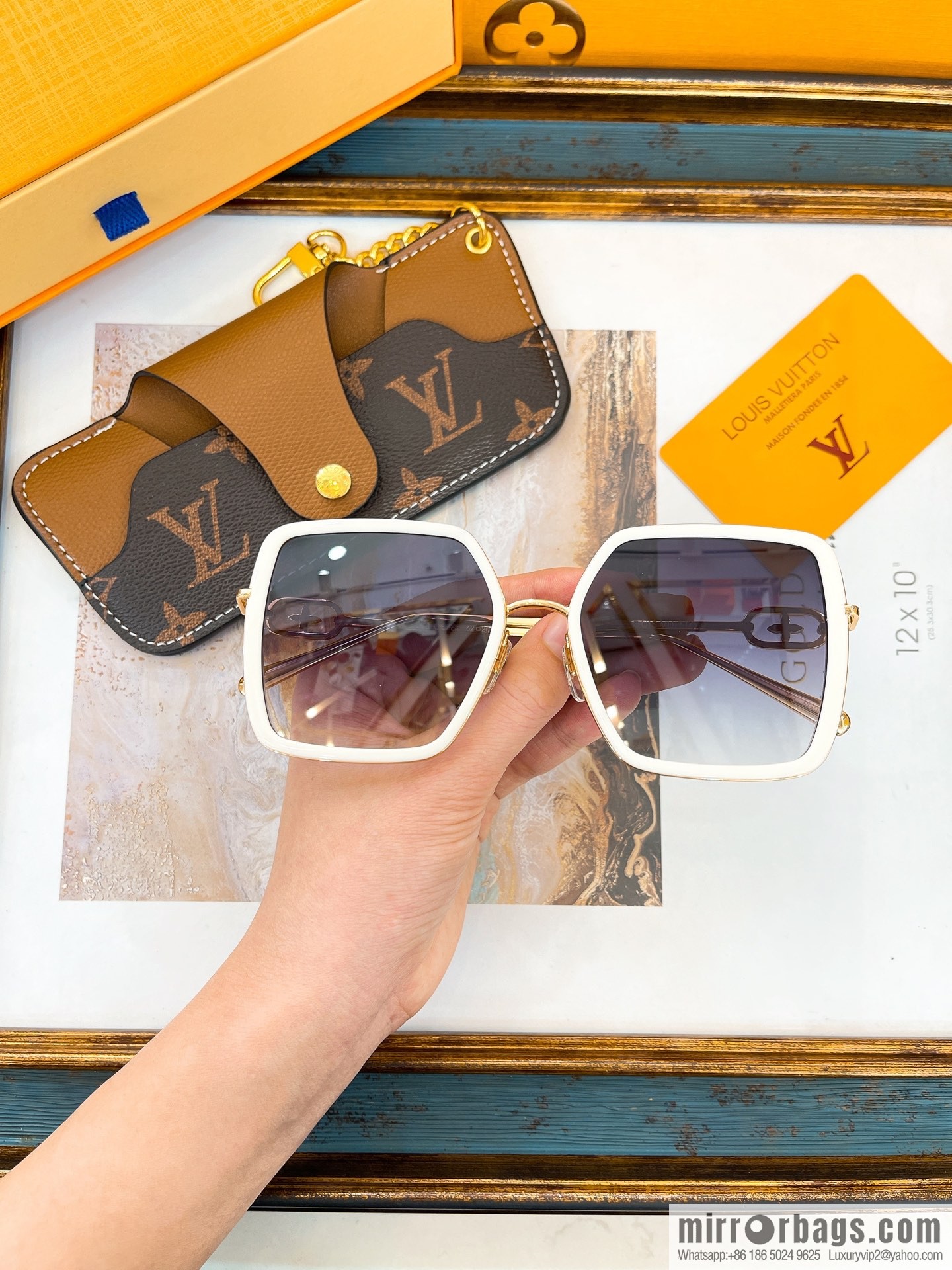 LV Louis Vuitton Square Unisex Sunglasses