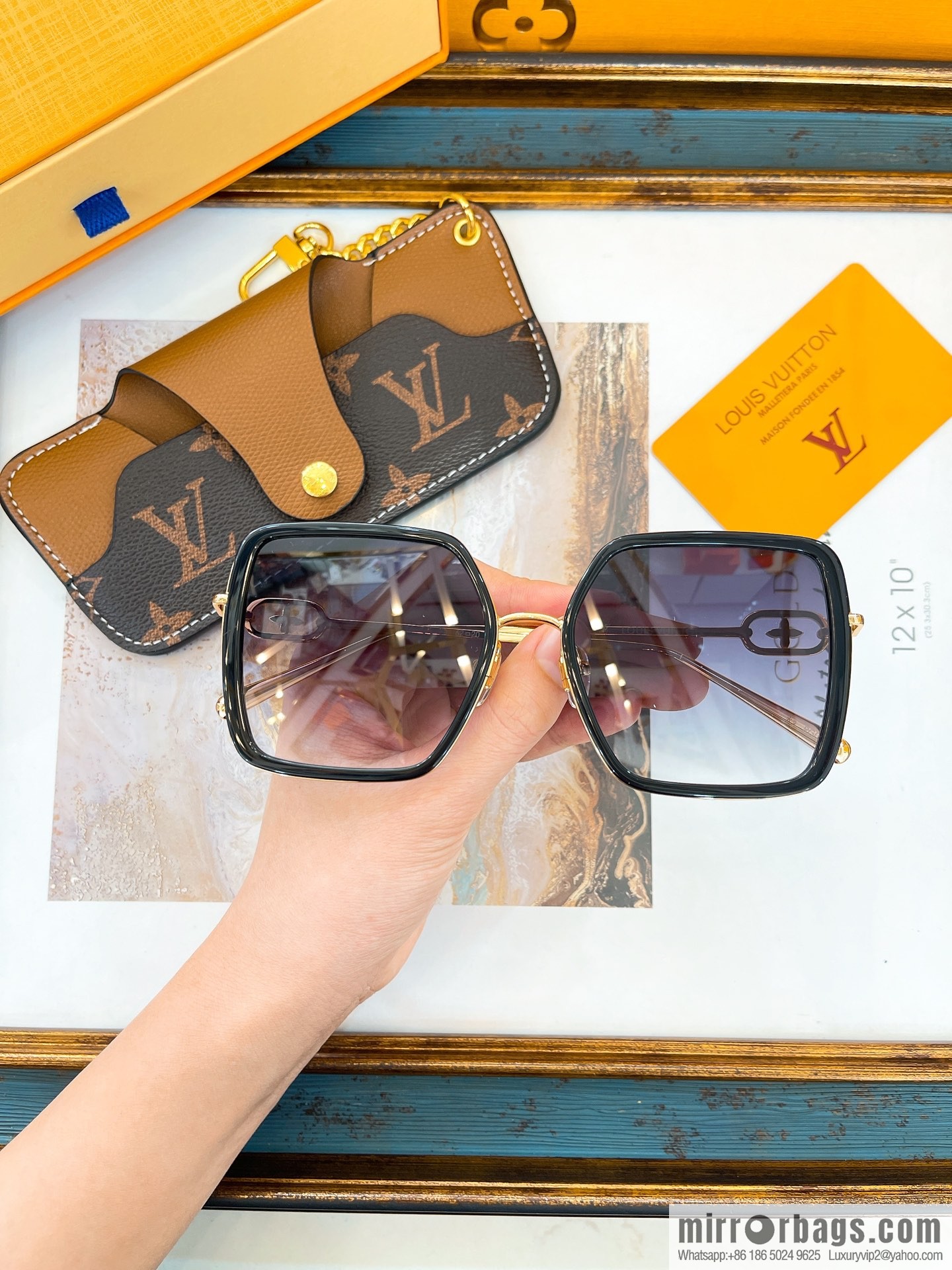 LV Louis Vuitton Square Unisex Sunglasses