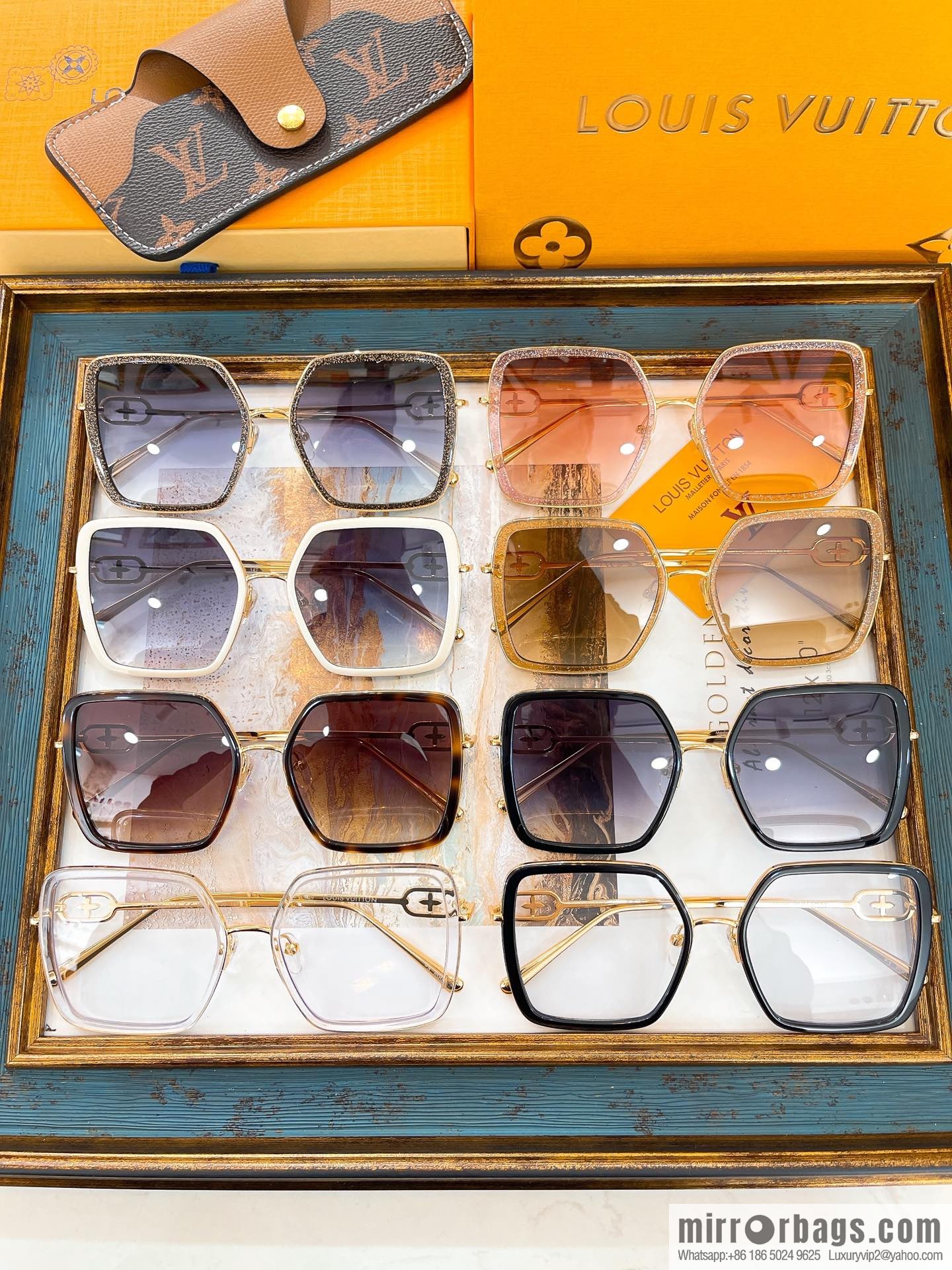 LV Louis Vuitton Square Unisex Sunglasses