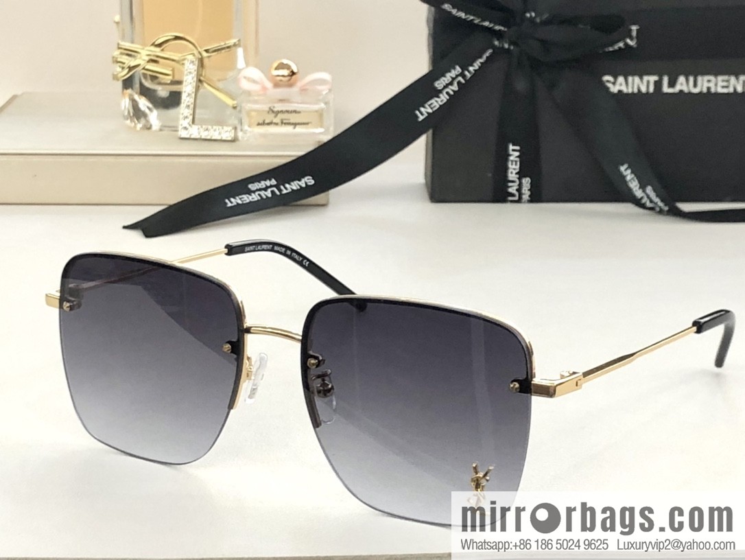 SAINT LAURENT Saint Laurent half-frame unisex sunglasses