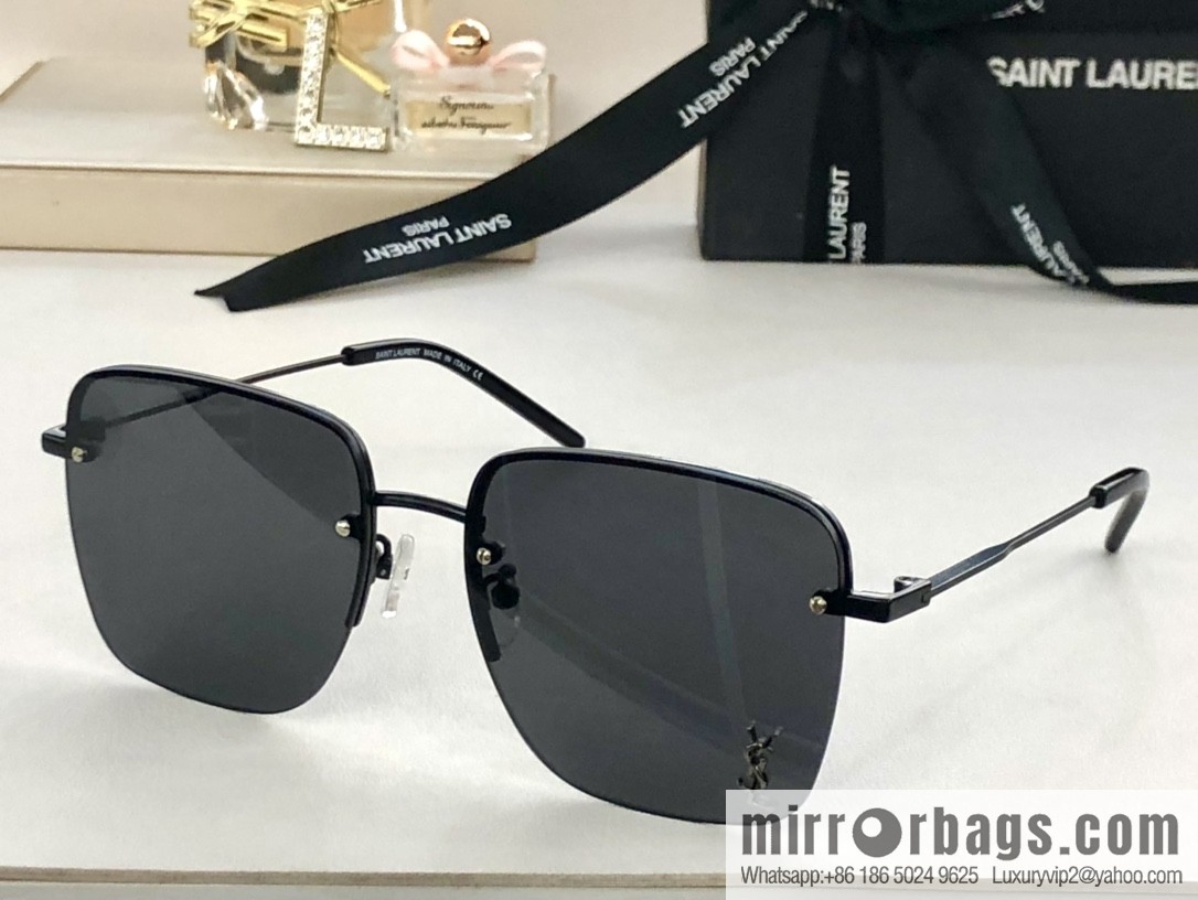 SAINT LAURENT Saint Laurent half-frame unisex sunglasses