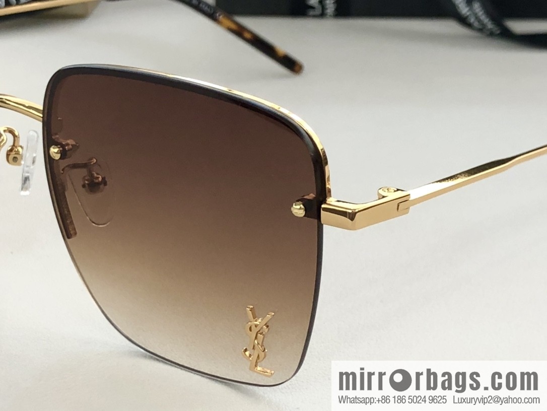SAINT LAURENT Saint Laurent half-frame unisex sunglasses
