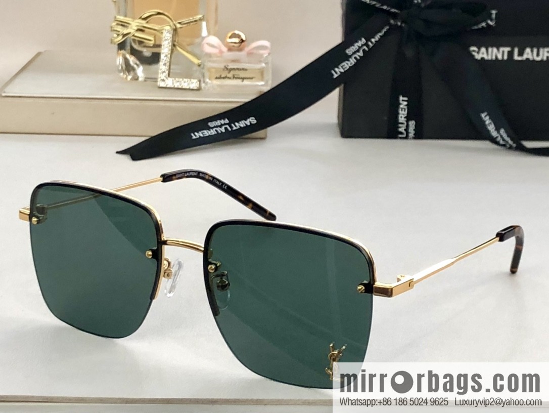 SAINT LAURENT Saint Laurent half-frame unisex sunglasses
