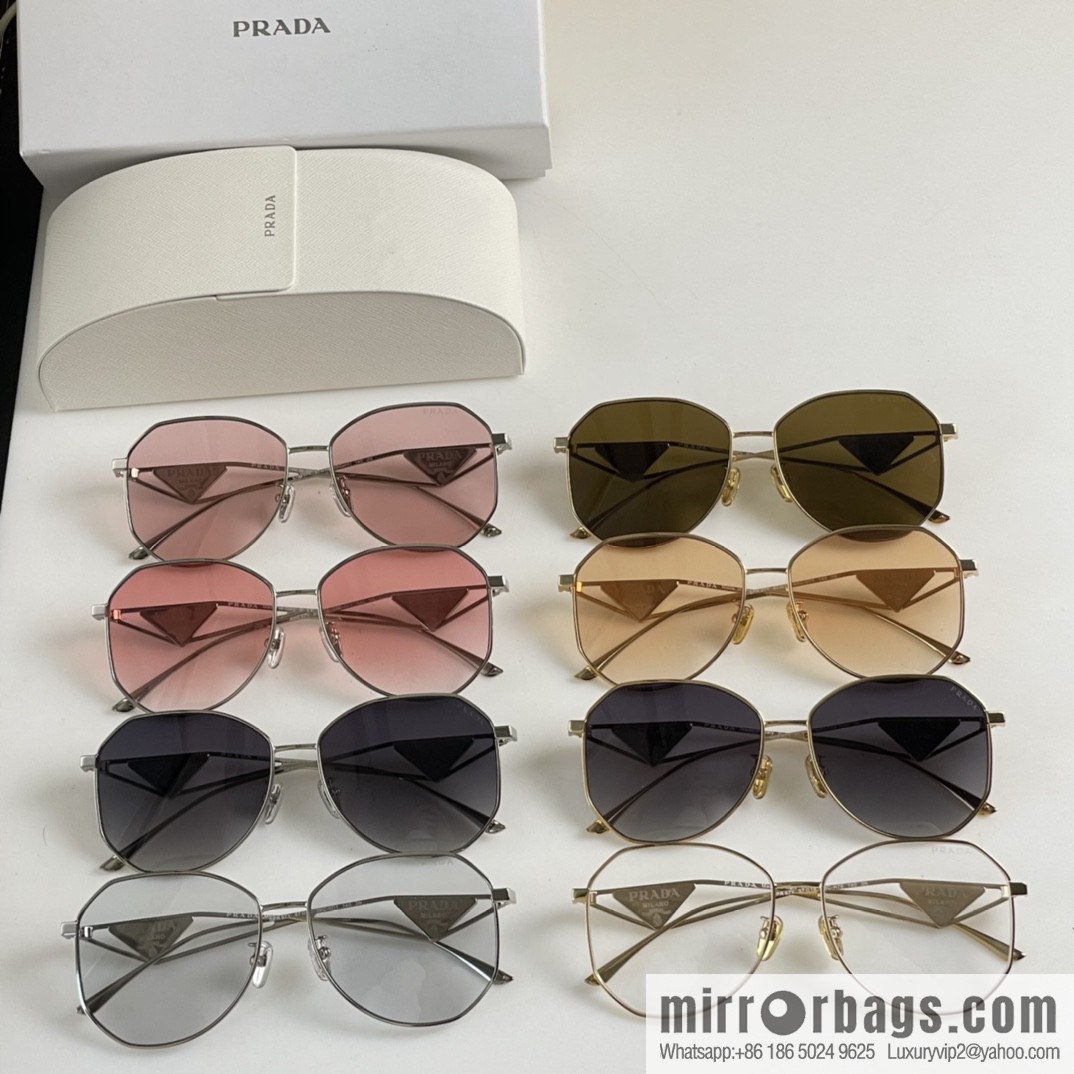 Prada Triangle Design Temple Women's Sunglasses