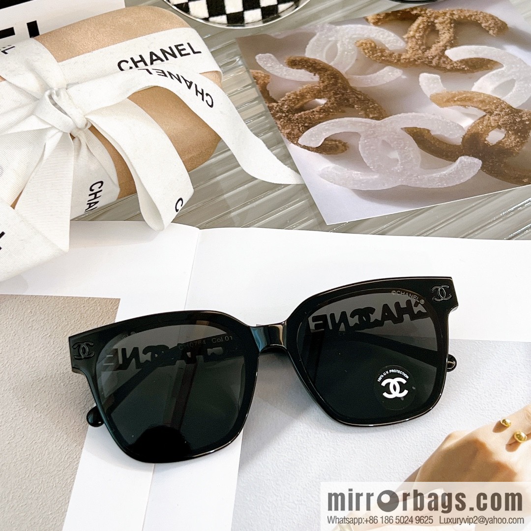 Chanel square versatile double c embellished women's sunglasses