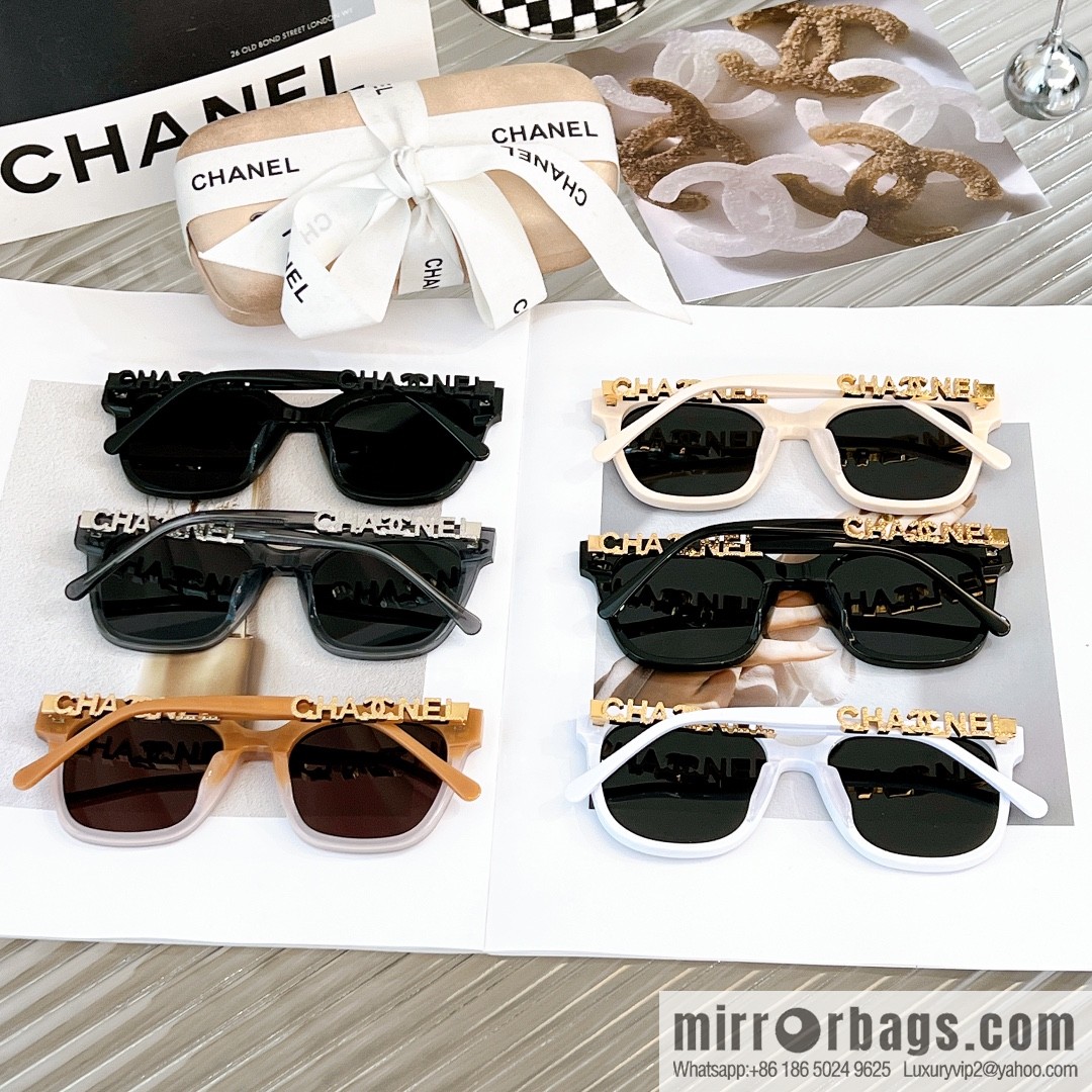 Chanel square versatile double c embellished women's sunglasses
