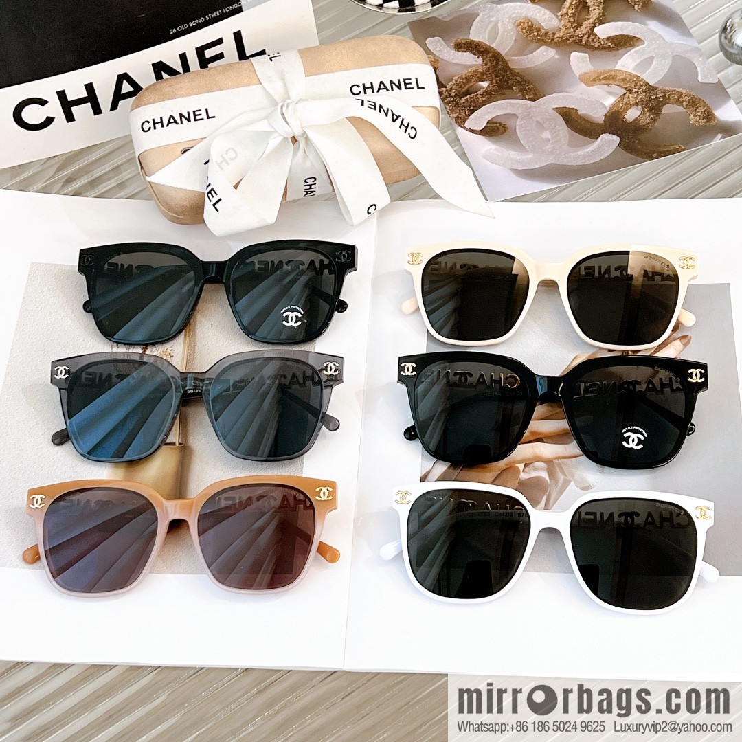Chanel square versatile double c embellished women's sunglasses