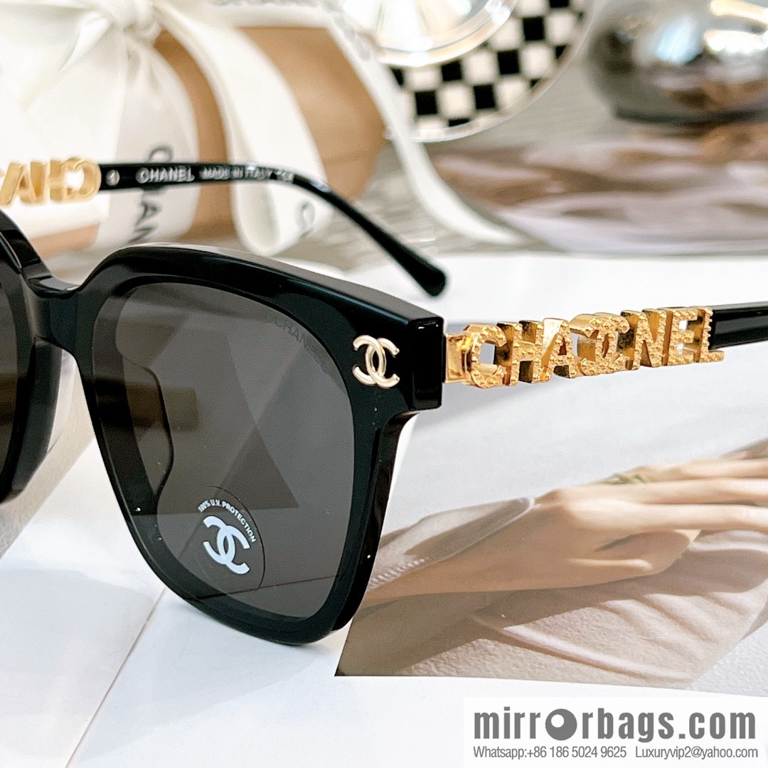 Chanel square versatile double c embellished women's sunglasses