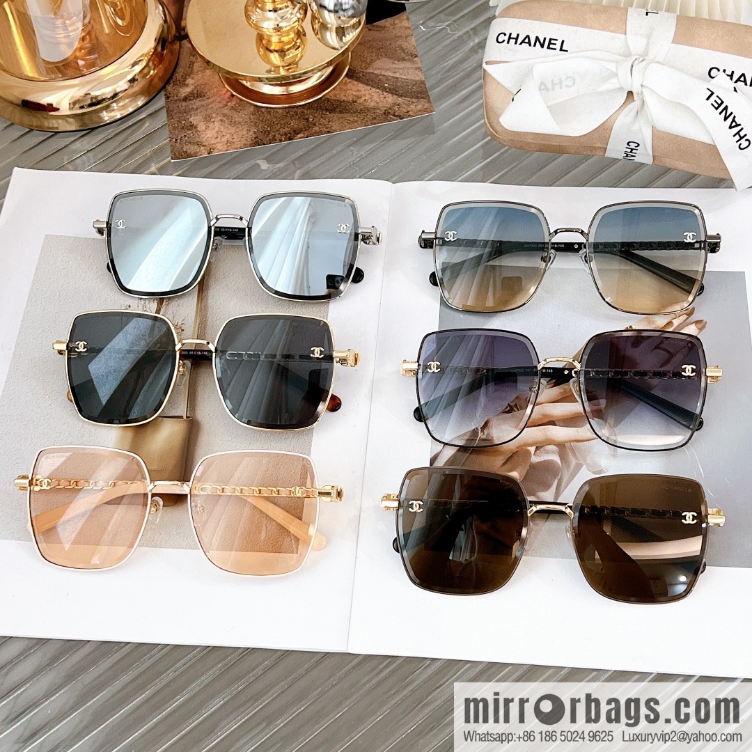 Chanel metal square women's sunglasses
