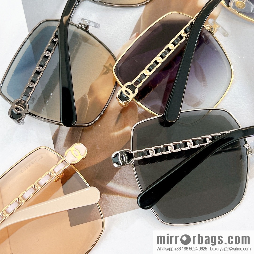 Chanel metal square women's sunglasses