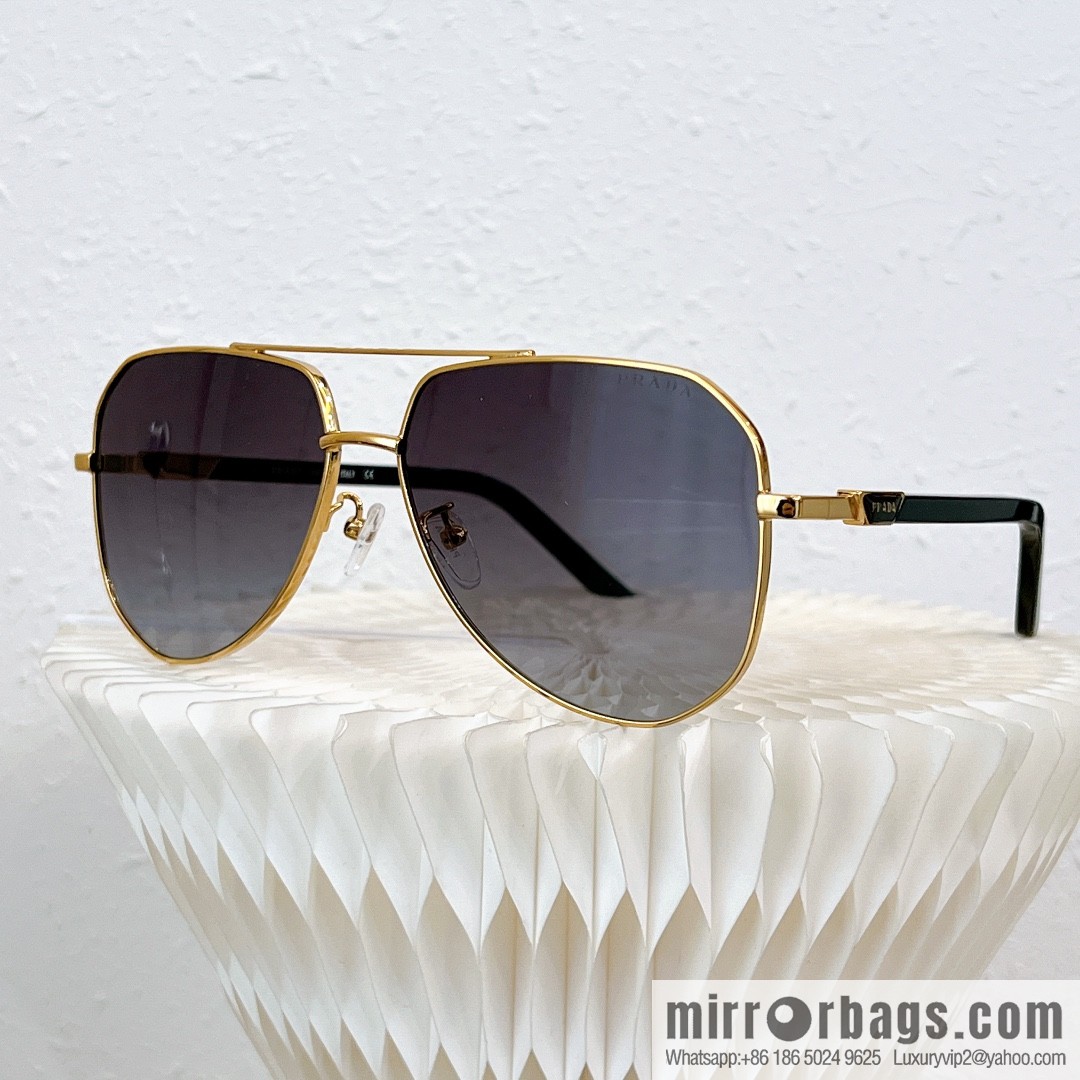 PRADA Metal Irregular Frame Men's Sunglasses
