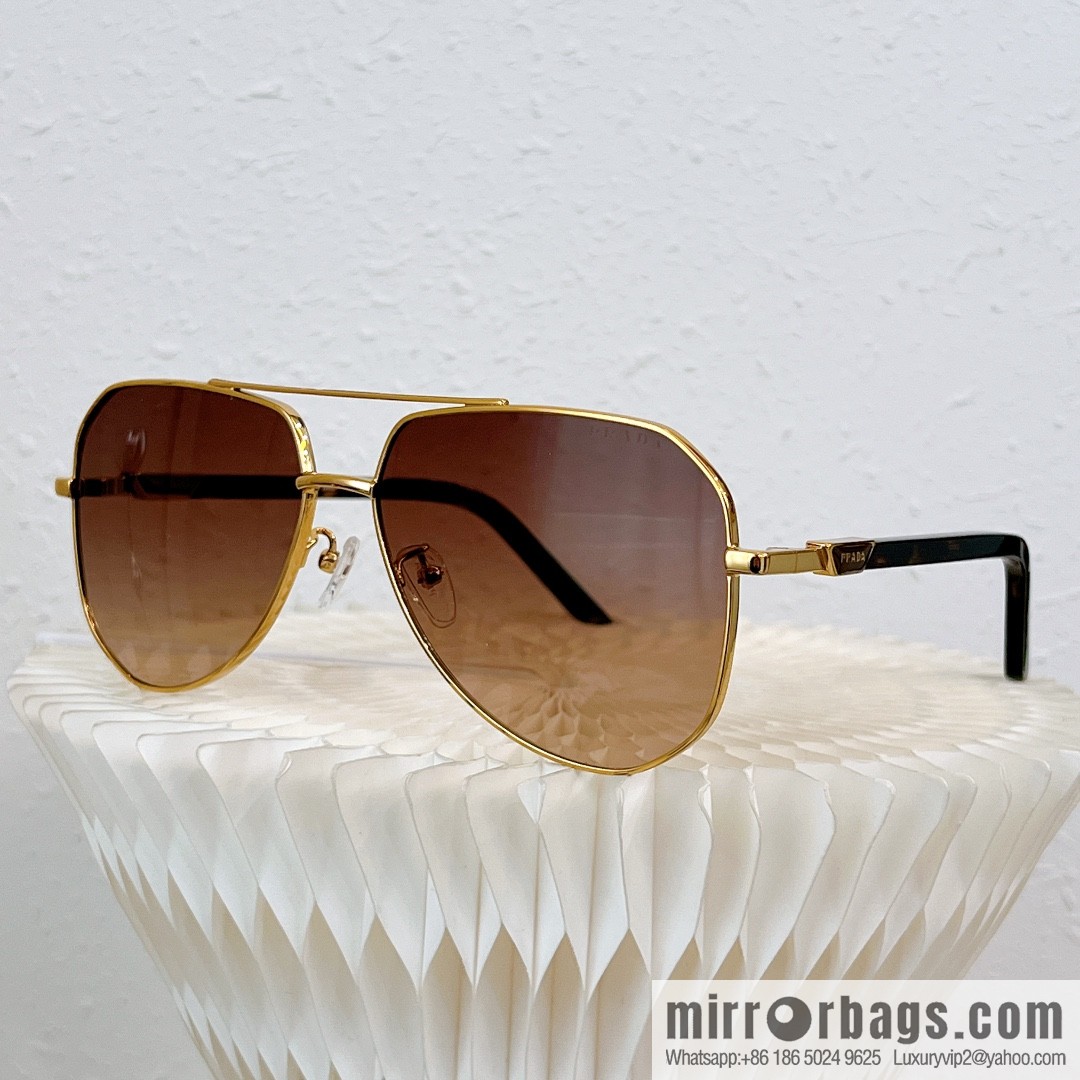 PRADA Metal Irregular Frame Men's Sunglasses