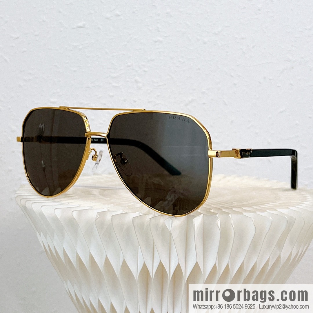 PRADA Metal Irregular Frame Men's Sunglasses