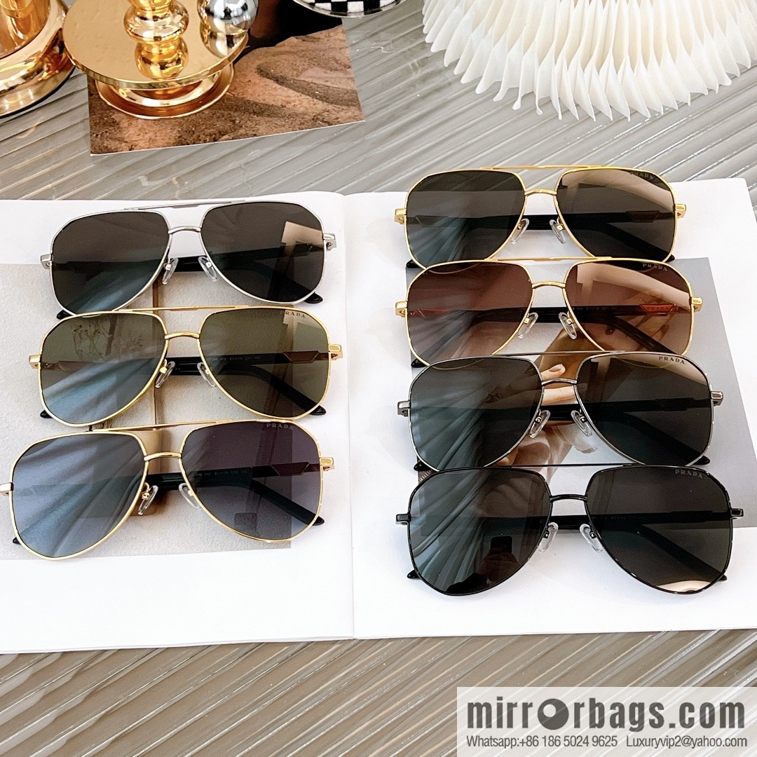 PRADA Metal Irregular Frame Men's Sunglasses