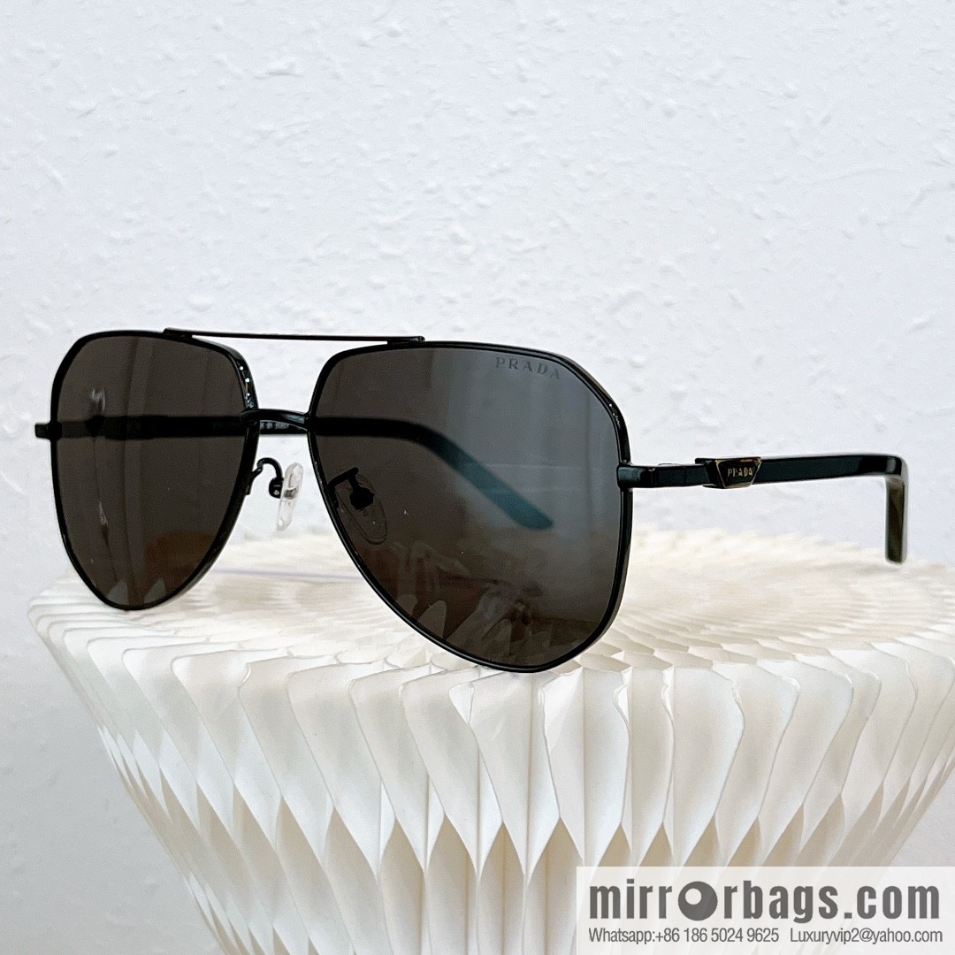 PRADA Metal Irregular Frame Men's Sunglasses