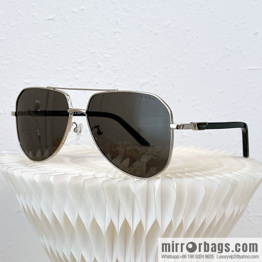 PRADA Metal Irregular Frame Men's Sunglasses