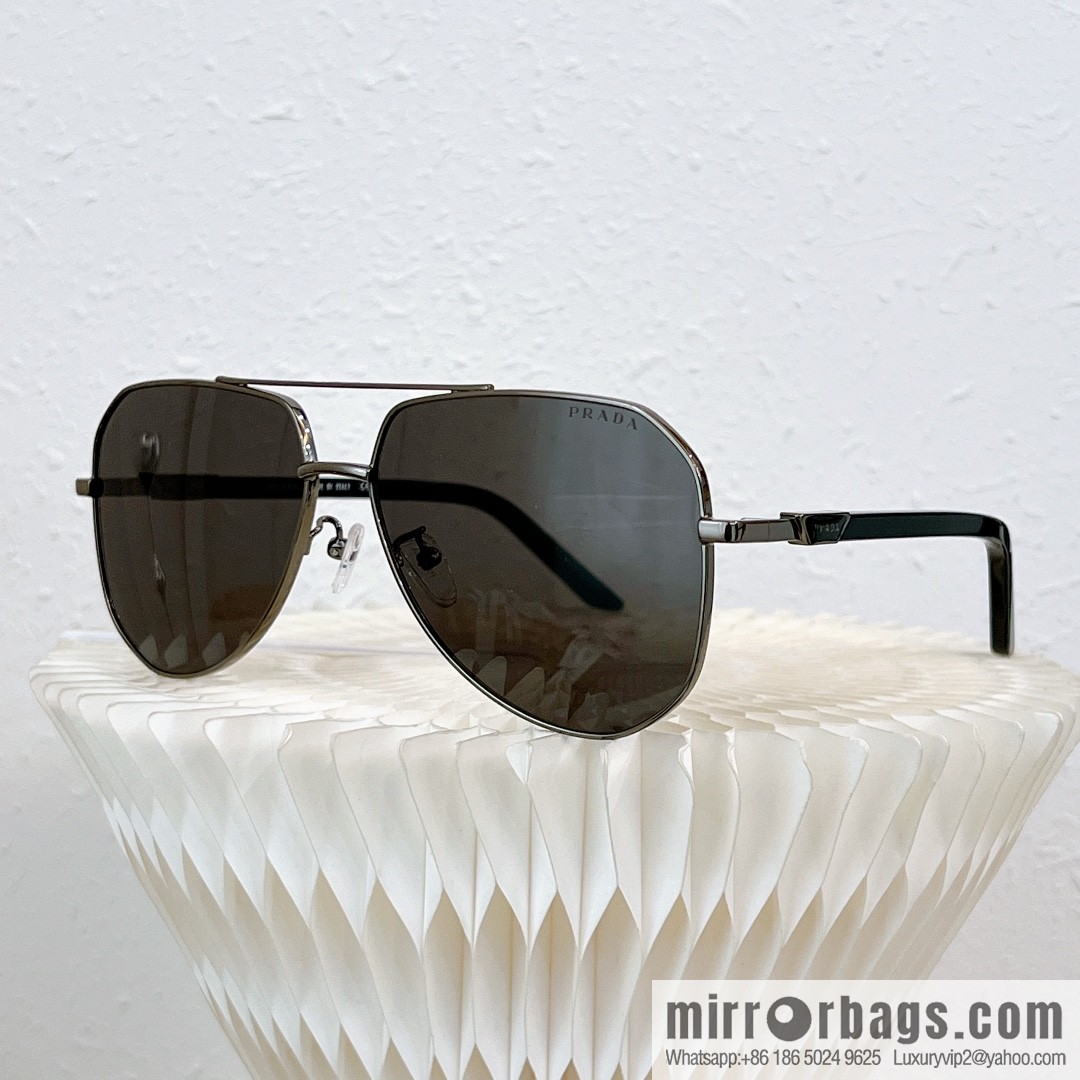 PRADA Metal Irregular Frame Men's Sunglasses