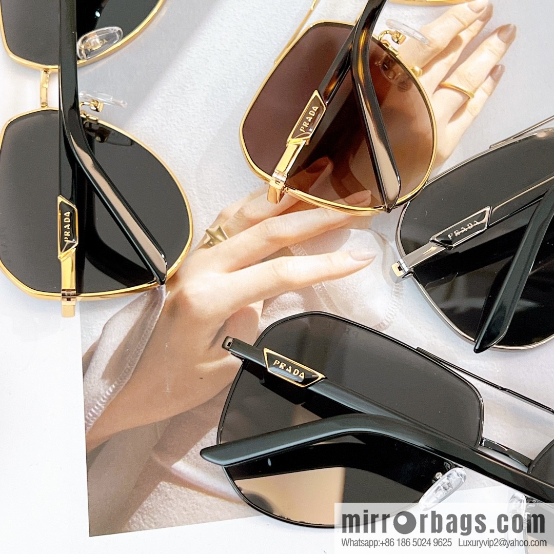 PRADA Metal Irregular Frame Men's Sunglasses