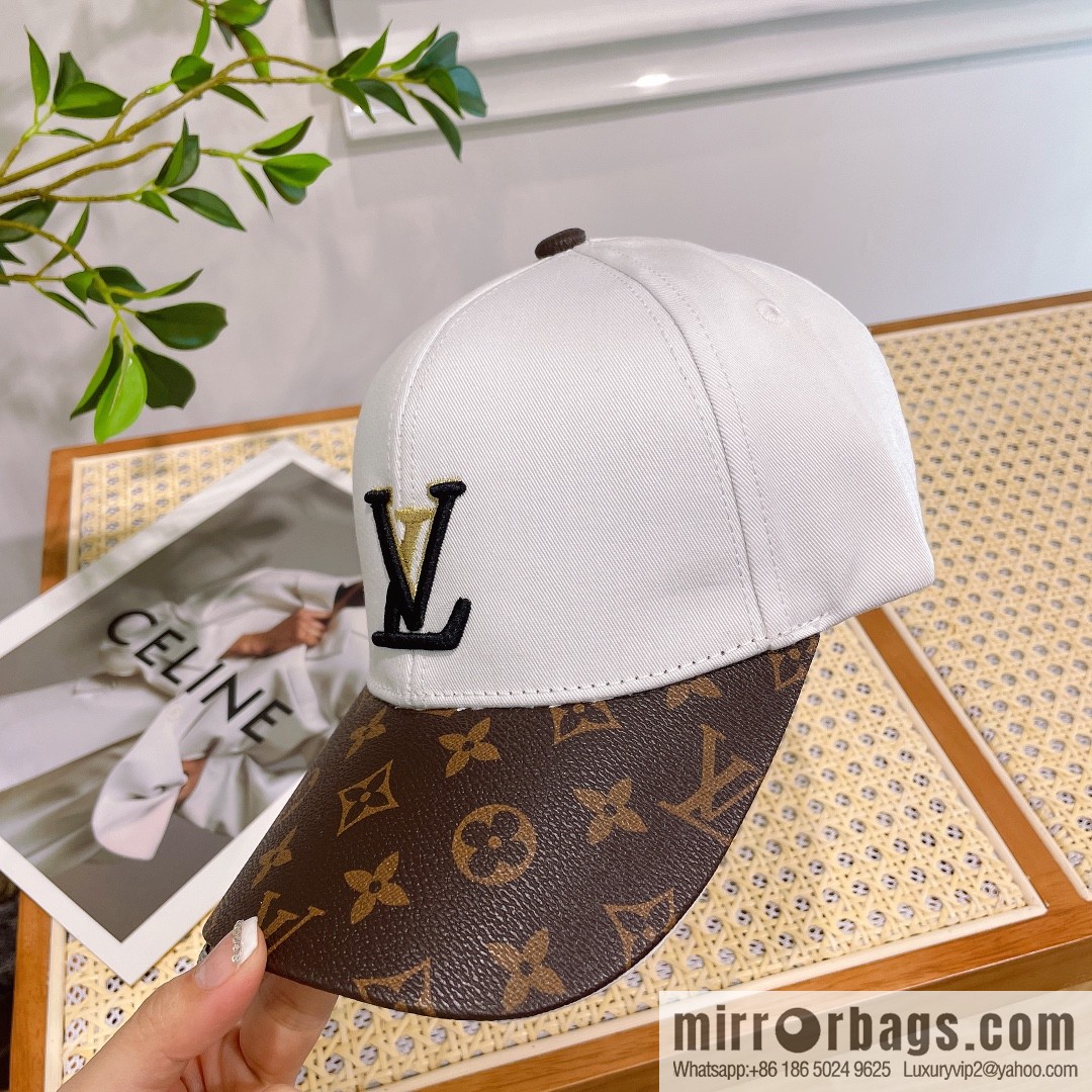LV Louis Vuitton printed satin fabric new original baseball cap