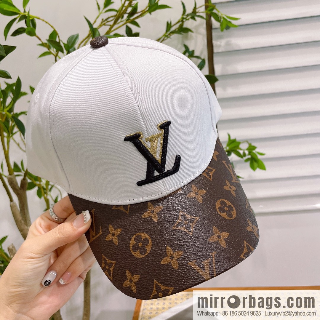 LV Louis Vuitton printed satin fabric new original baseball cap