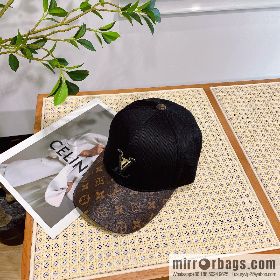 LV Louis Vuitton printed satin fabric new original baseball cap